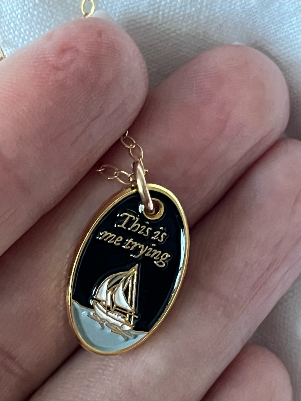 Taylor Swift Inspired 'This Is Me Trying' Sailboat Pendant Necklace